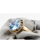 Aquamarine 8-кактовое желтое золото Кольцо Винтаж vrc035x-aq Art Deco Советский винтажный стиль украшений Ар-деко